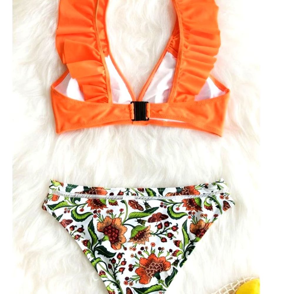 CUPSHE Floral & Ruffle Bikini_3